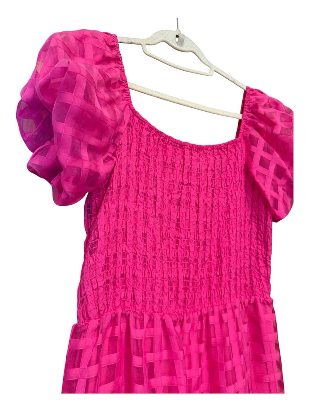 PrettyGarden  pink puff sleeve  maxi dress - Picture 3 of 9